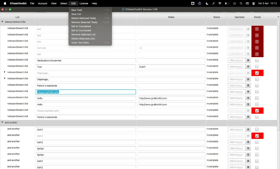 GTasksToolkit screenshot